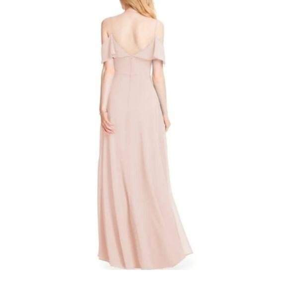 Levkoff Ruffle Shoulder Chiffon Gown - Picture 6 of 8
